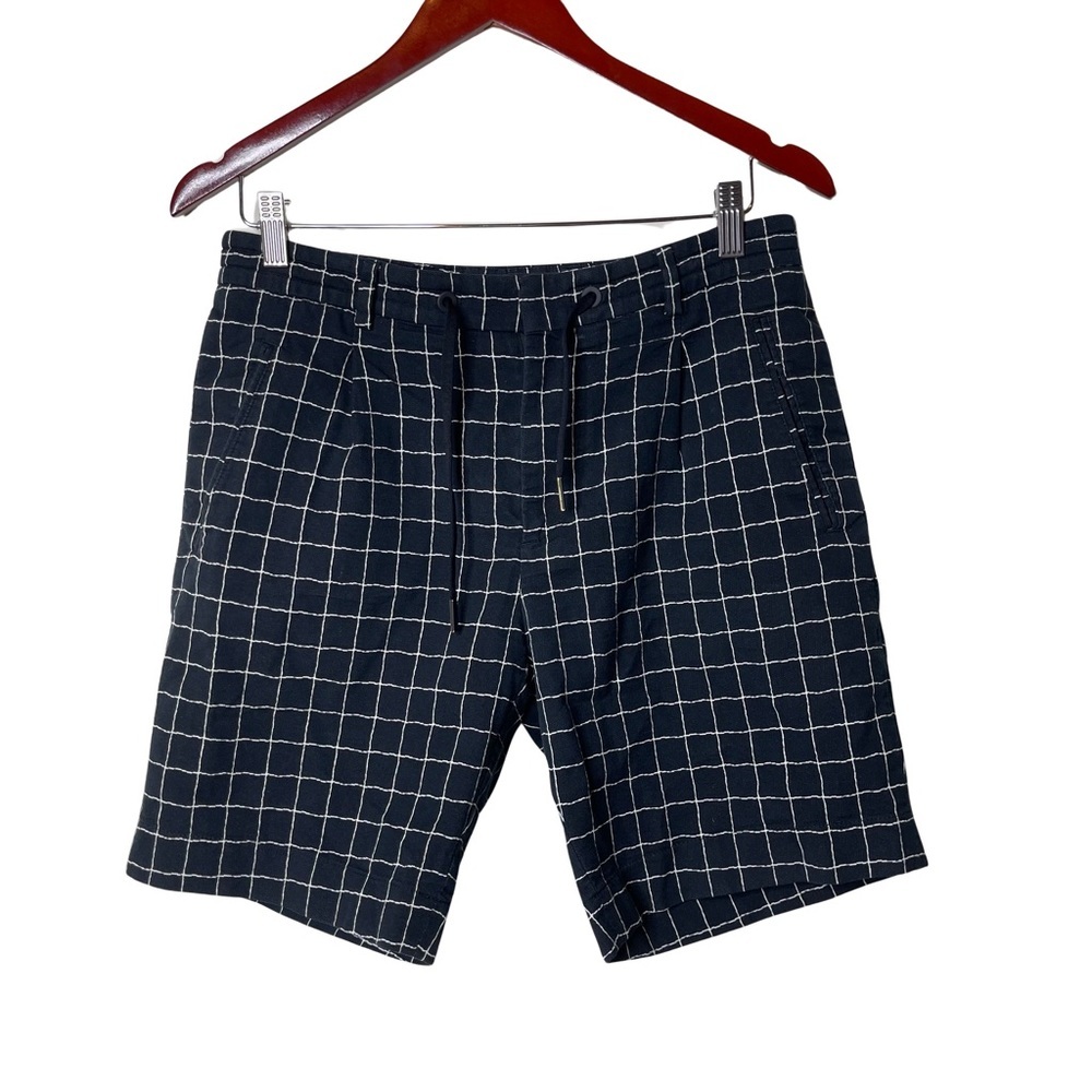 Hosio men black white check shorts sz 46IT US 36